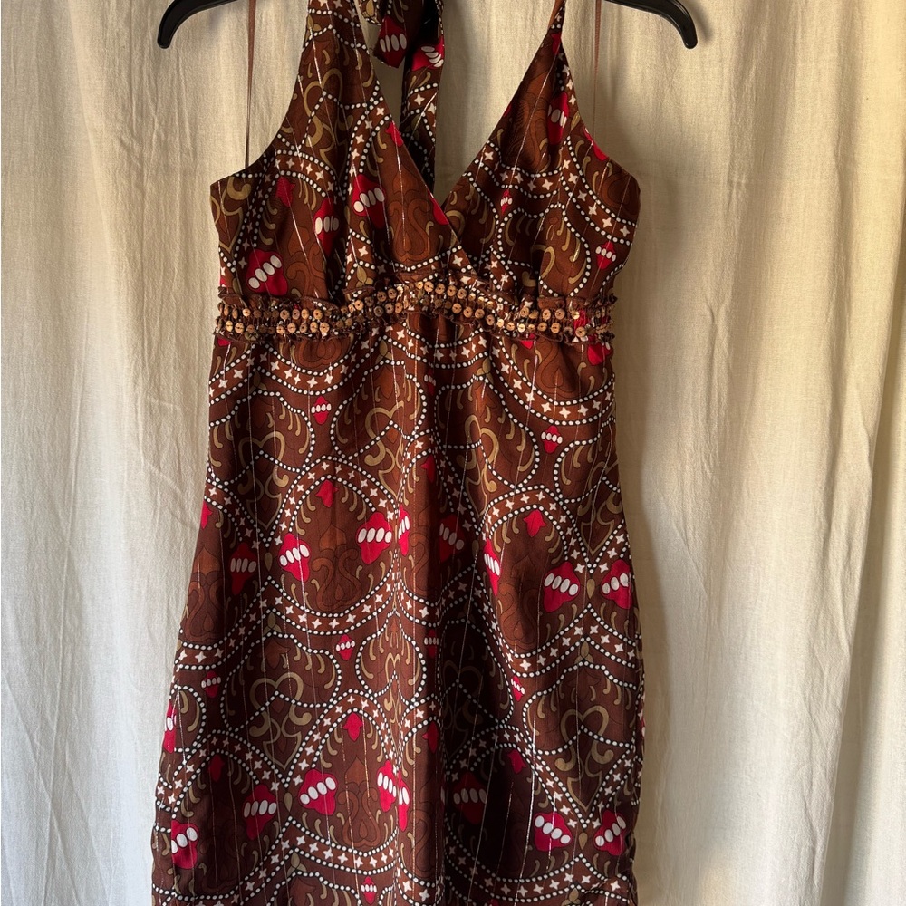 Charlotte Russe Brown and Red Mini Dress